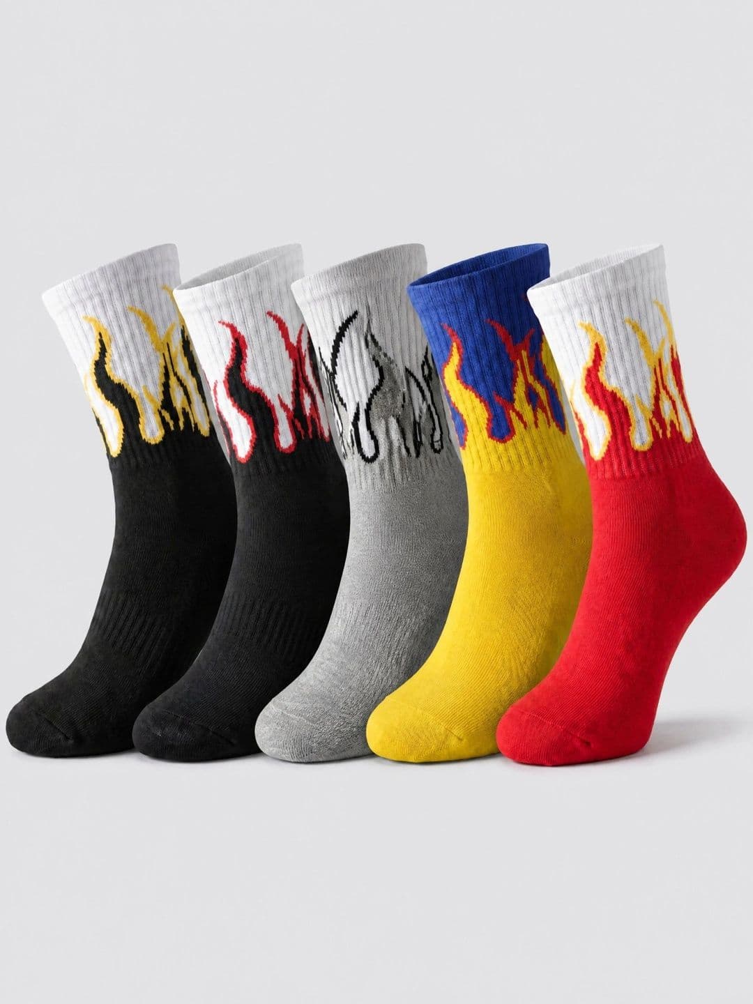 Moda Rapido Men Pack of 5 Cotton Blend Patterned Above Ankle Socks - view 1