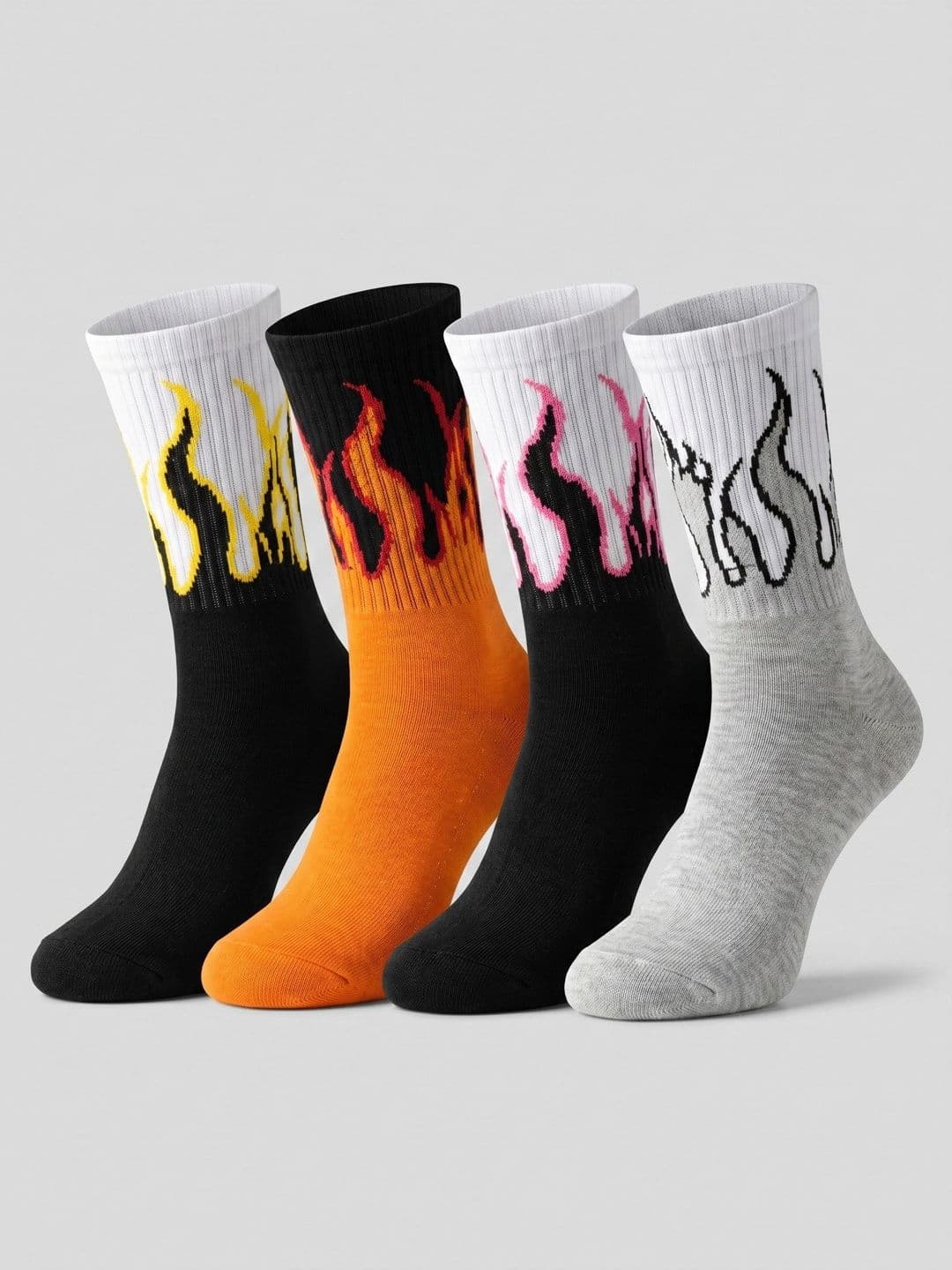 Moda Rapido Men Pack of 4 Cotton Blend Patterned Calf Length Socks - view 1