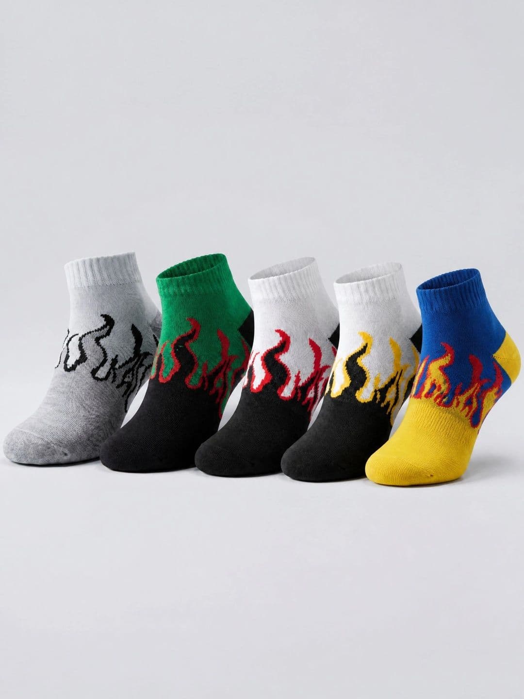 Moda Rapido Men Pack of 5 Cotton Blend Patterned Ankle Length Socks - view 1