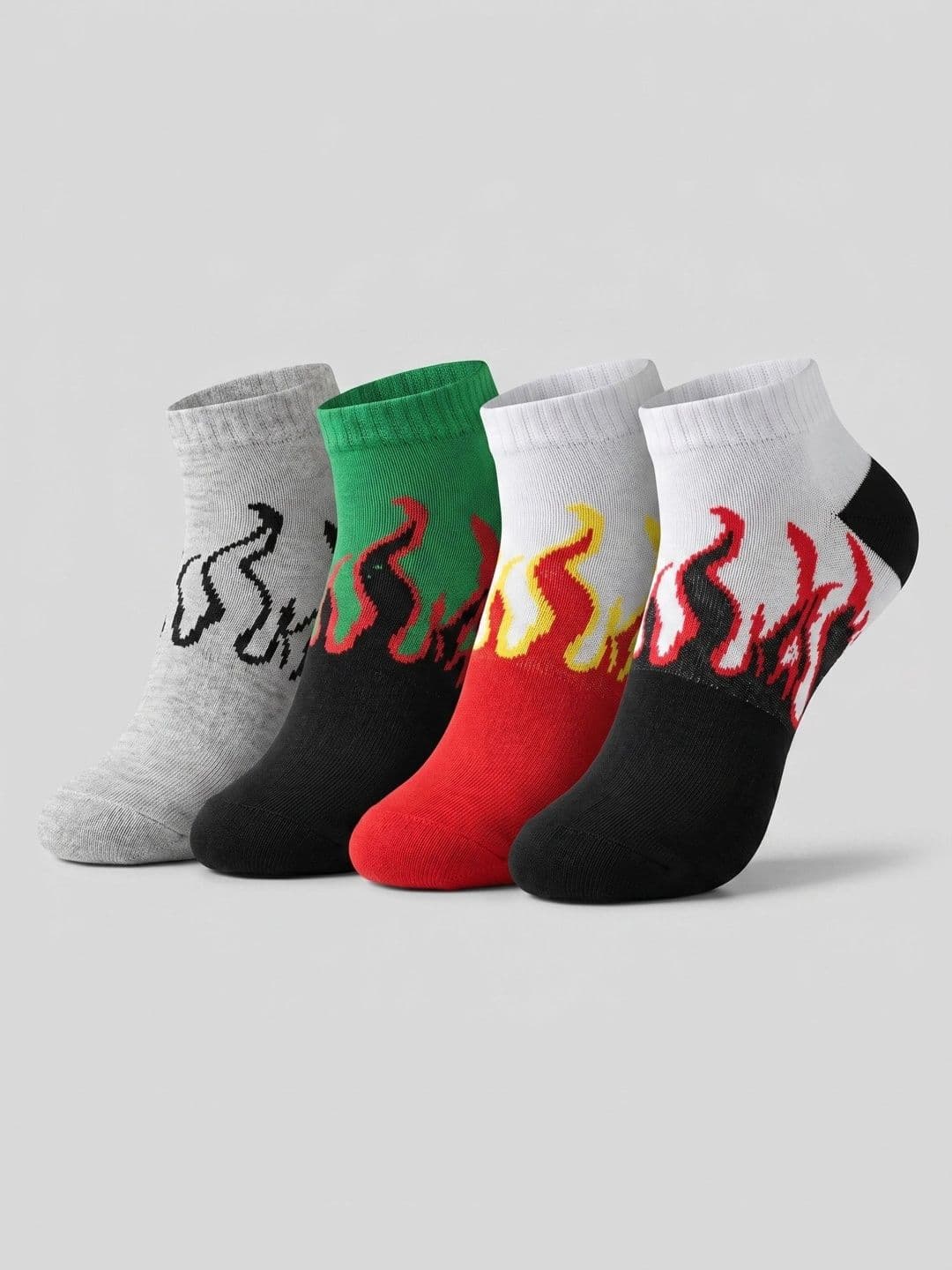 Moda Rapido Men Pack of 4 Cotton Blend Patterned Ankle Length Socks - view 1