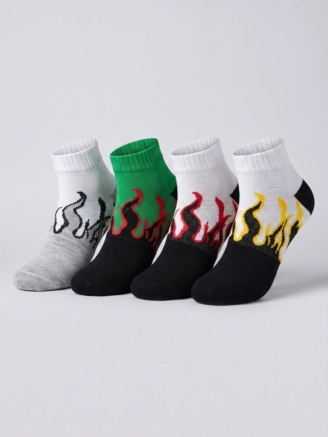 Moda Rapido Men Pack of 4 Cotton Blend Patterned Ankle Length Socks - view 1