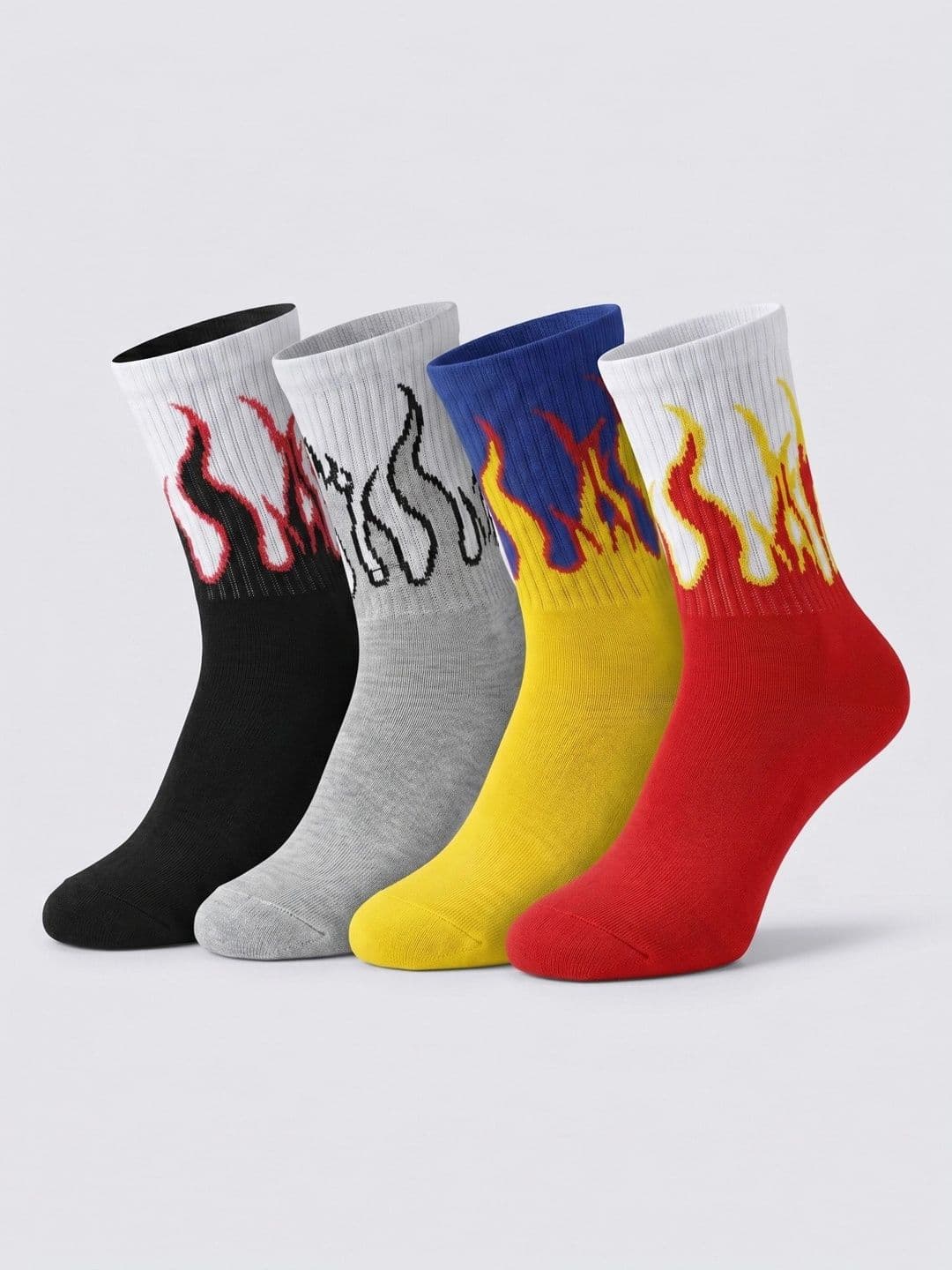 Moda Rapido Men Pack of 4 Cotton Blend Patterned Calf Length Socks - view 1