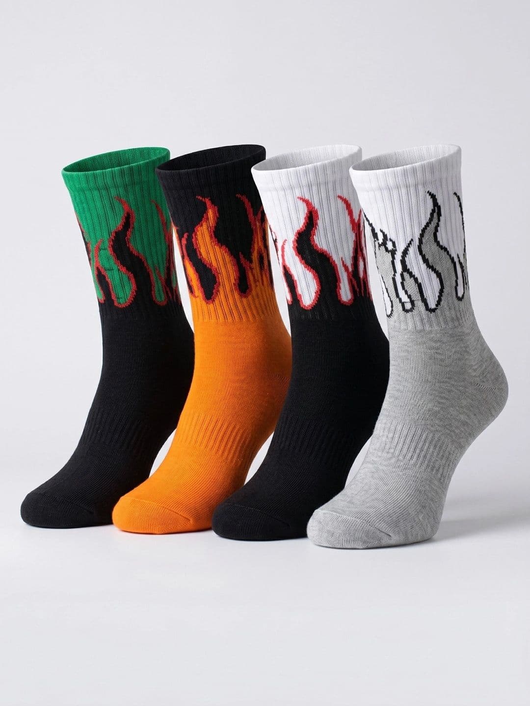 Moda Rapido Men Pack of 4 Cotton Blend Patterned Calf Length Socks - view 1