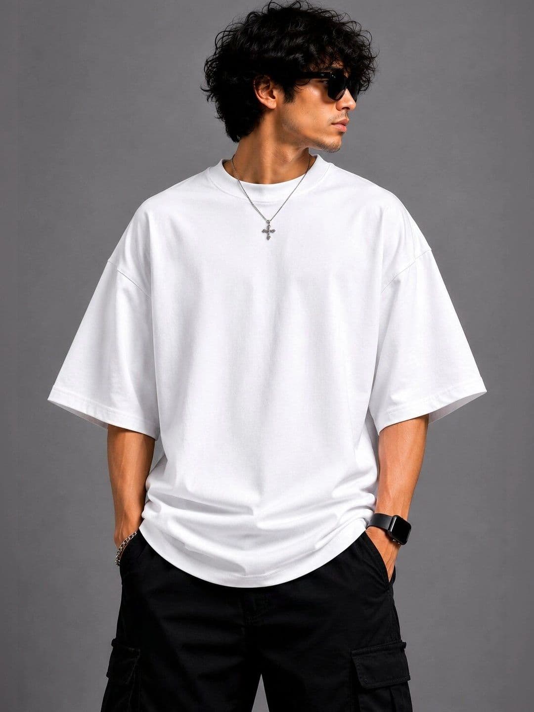 HERE&NOW Men Typography Printed Drop-Shoulder Sleeves T-shirt - view 1