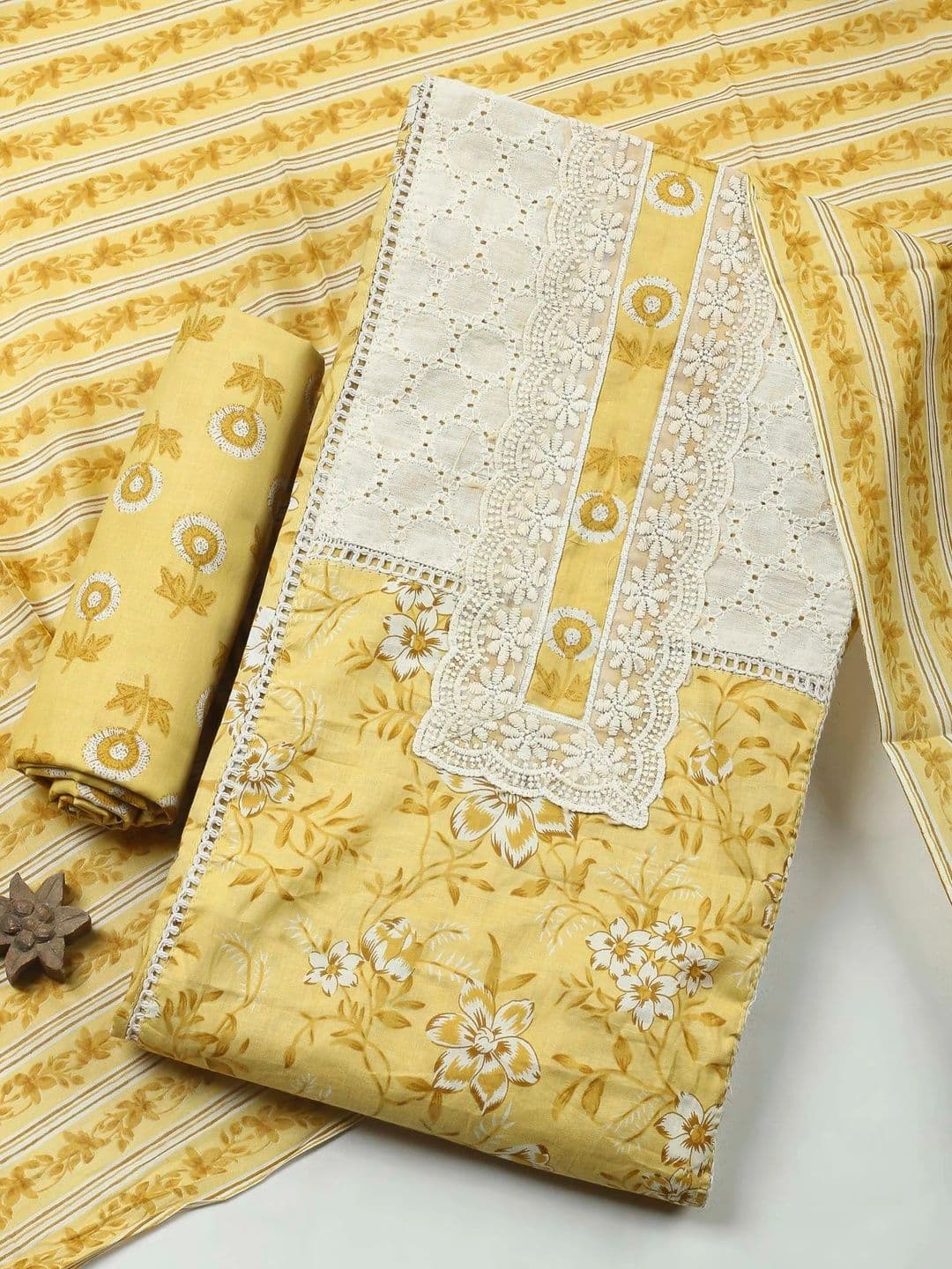 Meena Bazaar Printed Unstitched Dress Material - view 1