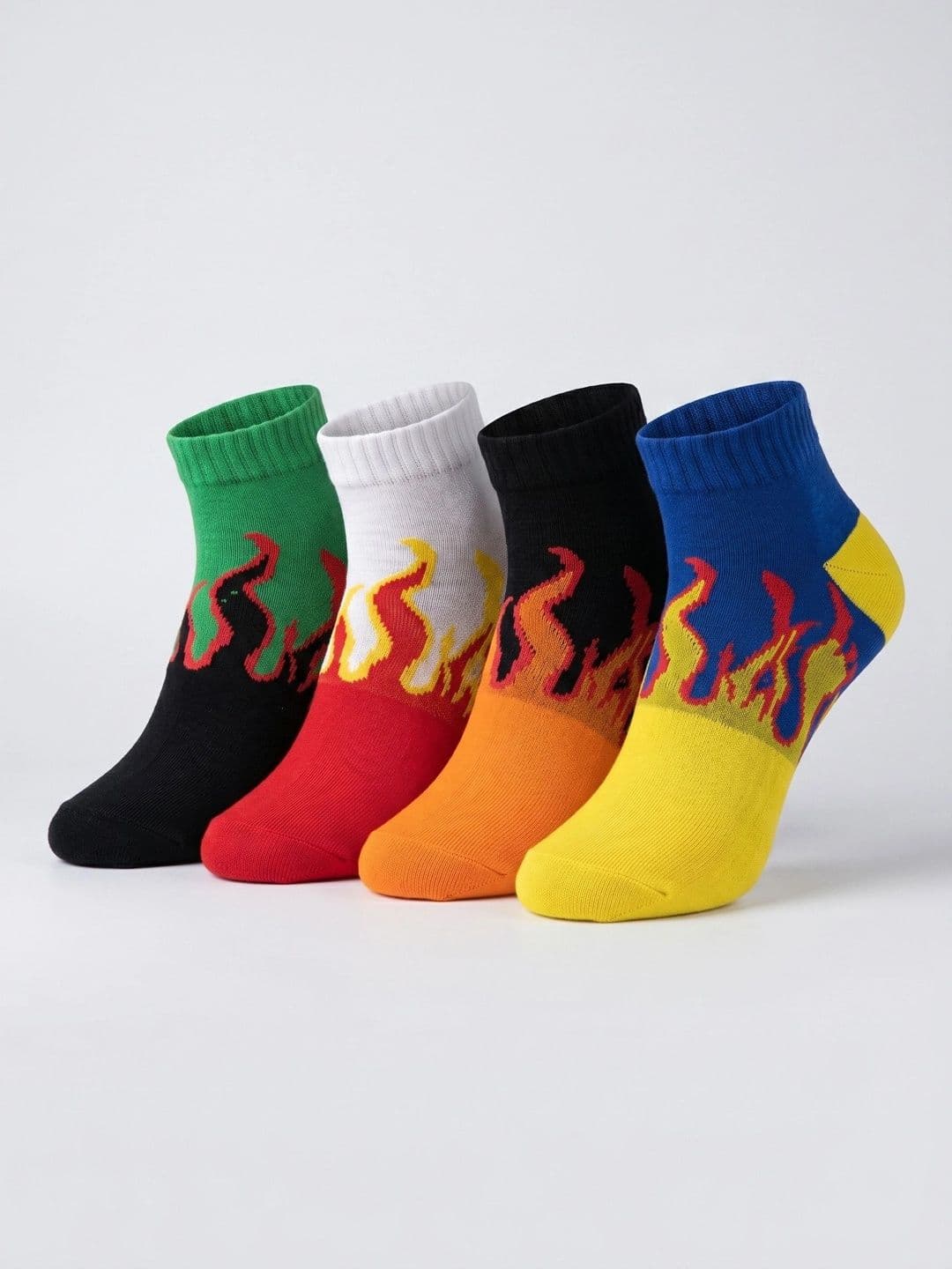 Moda Rapido Men Pack of 4 Cotton Blend Patterned Ankle Length Socks - view 1