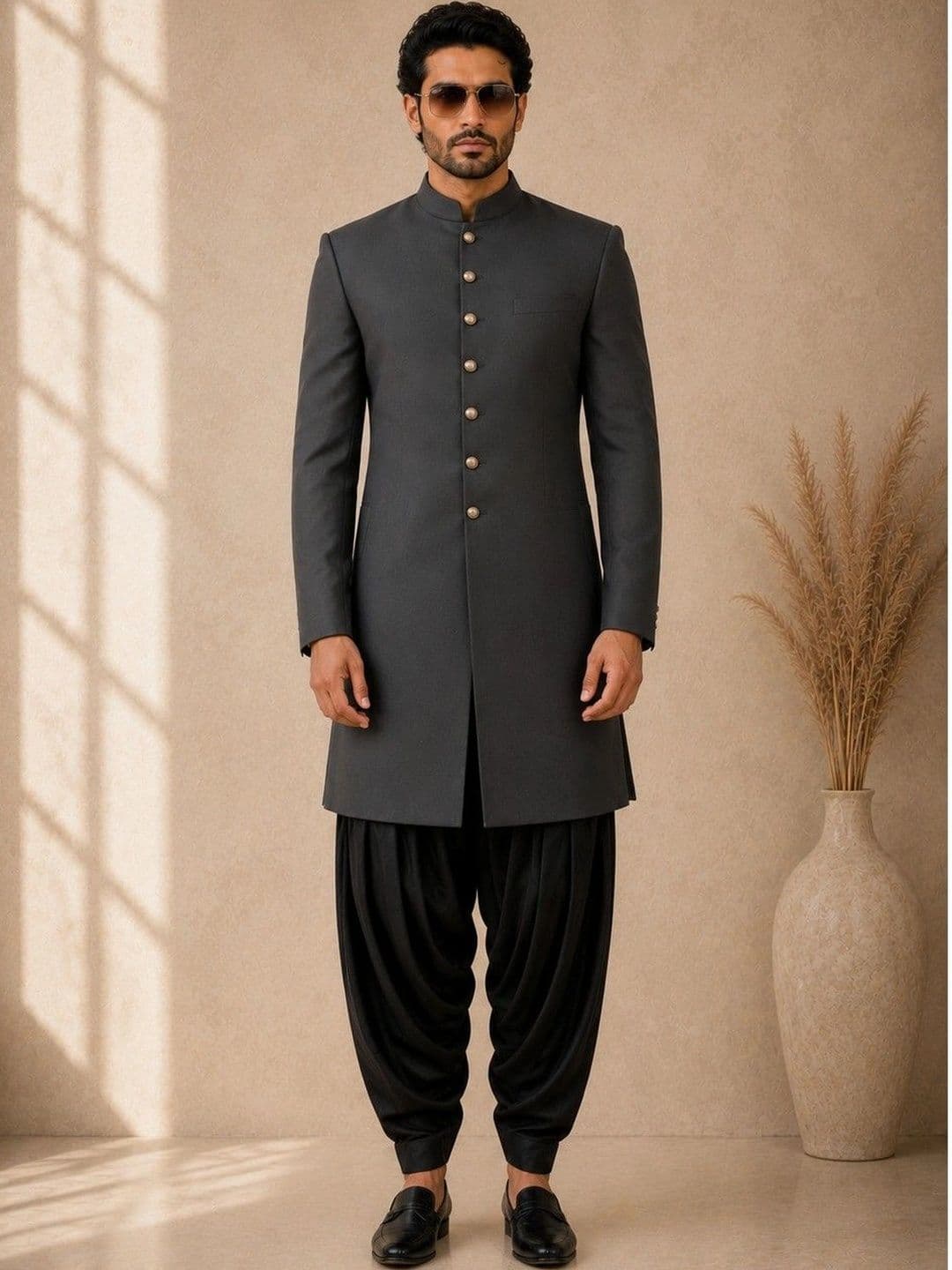 SOURAGYA Mandarin Collar Sherwani