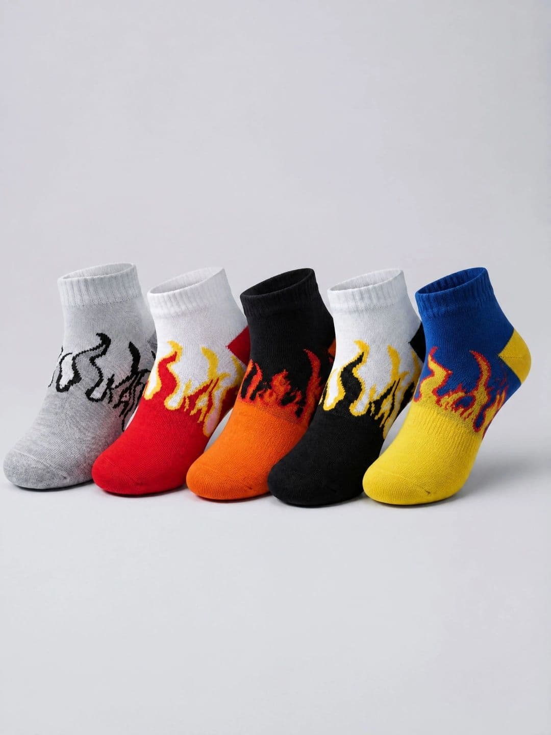 Moda Rapido Men Pack of 5 Cotton Blend Patterned Ankle Length Socks - view 1