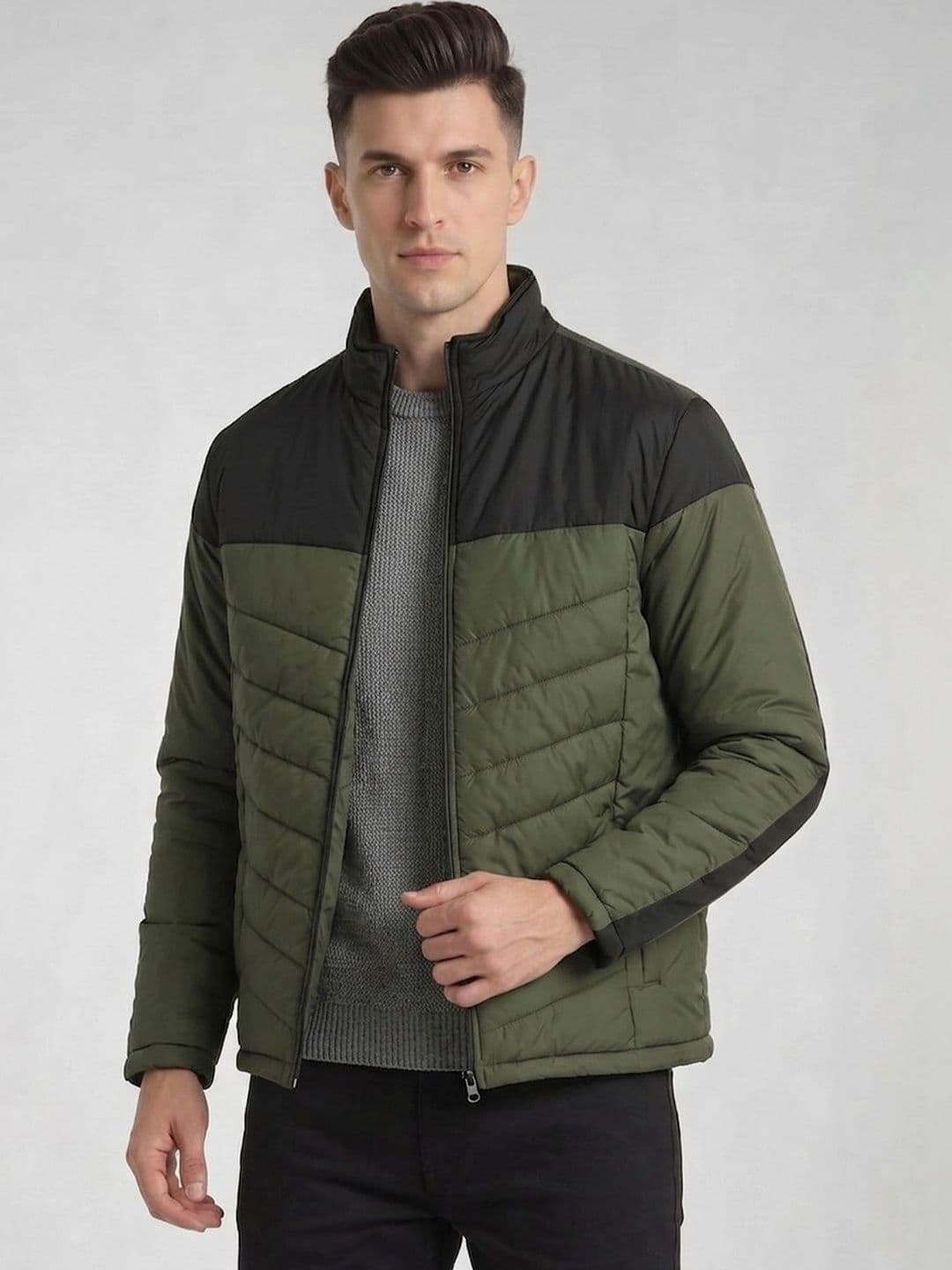 MOUNTAIN COLOURS Men Colourblocked Lightweight Outdoor Puffer Jacket - view 1