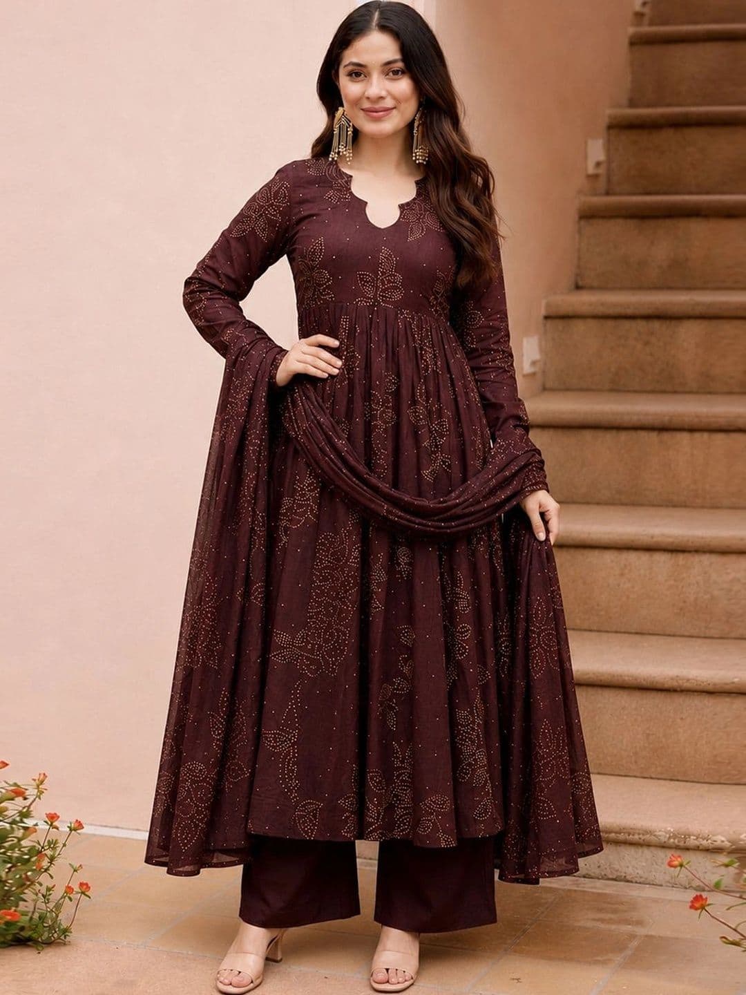 Anouk Rustic Women Ethnic Motifs Printed Regular Kurta with Palazzos & With Dupatta - view 1