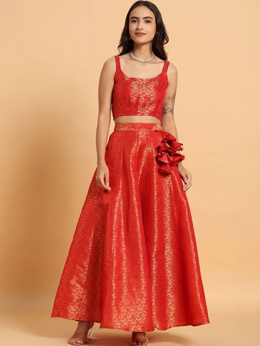 Frolic Rolic Self Design Ready to Wear Lehenga Choli - view 1