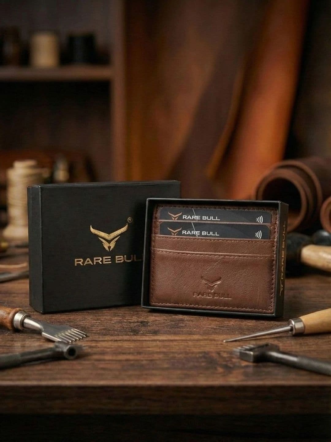 RARE BULL Men Leather Card Holder - view 1