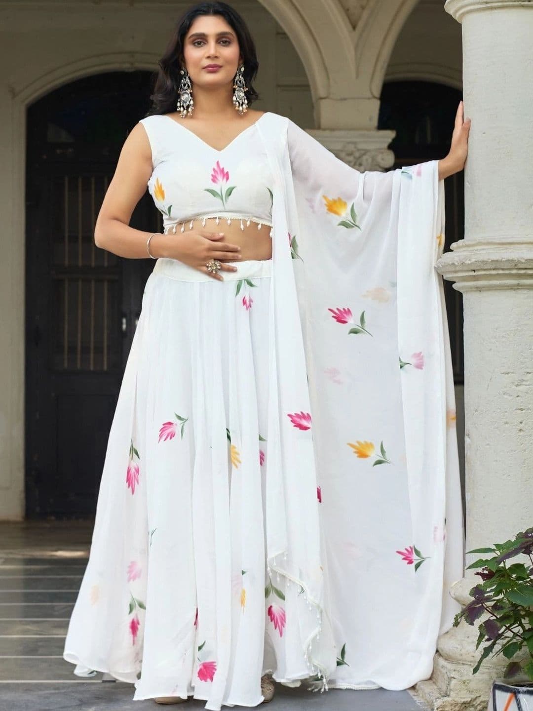 VASTRYN Printed Ready to Wear Lehenga & Blouse With Dupatta - view 1