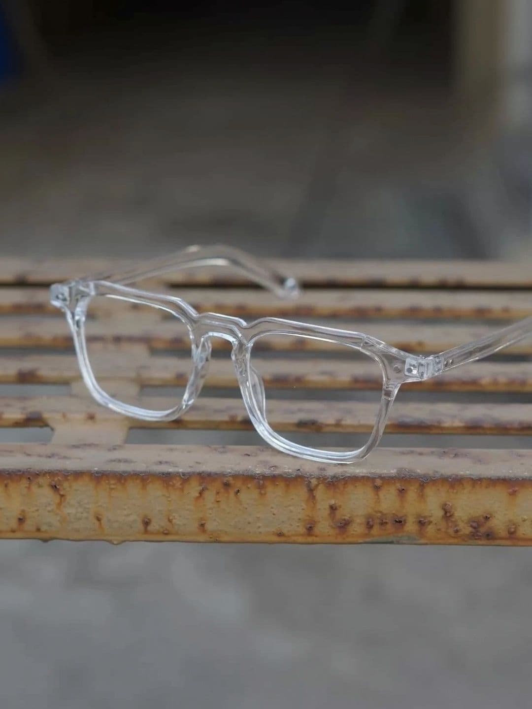 SPADEACES Unisex Clear Lens & Silver-Toned Square Sunglasses with - view 1