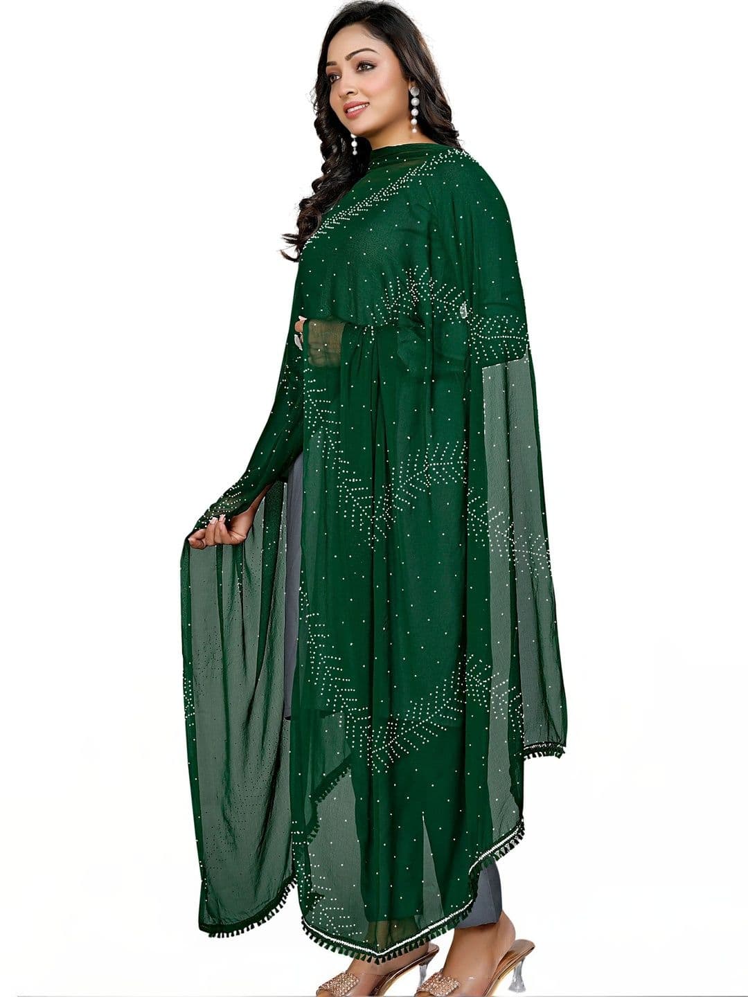 Cloric Fashion Ethnic Motifs Dupatta with Beads and Stones - view 1
