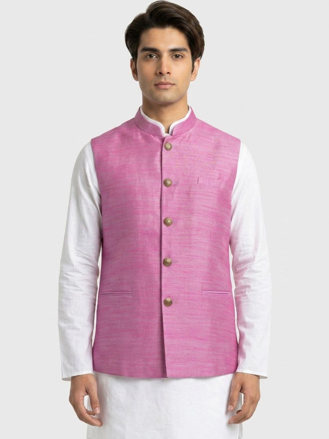 Sanman Ethnix by Raymond Men Woven Design Open Front Jacket - view 1