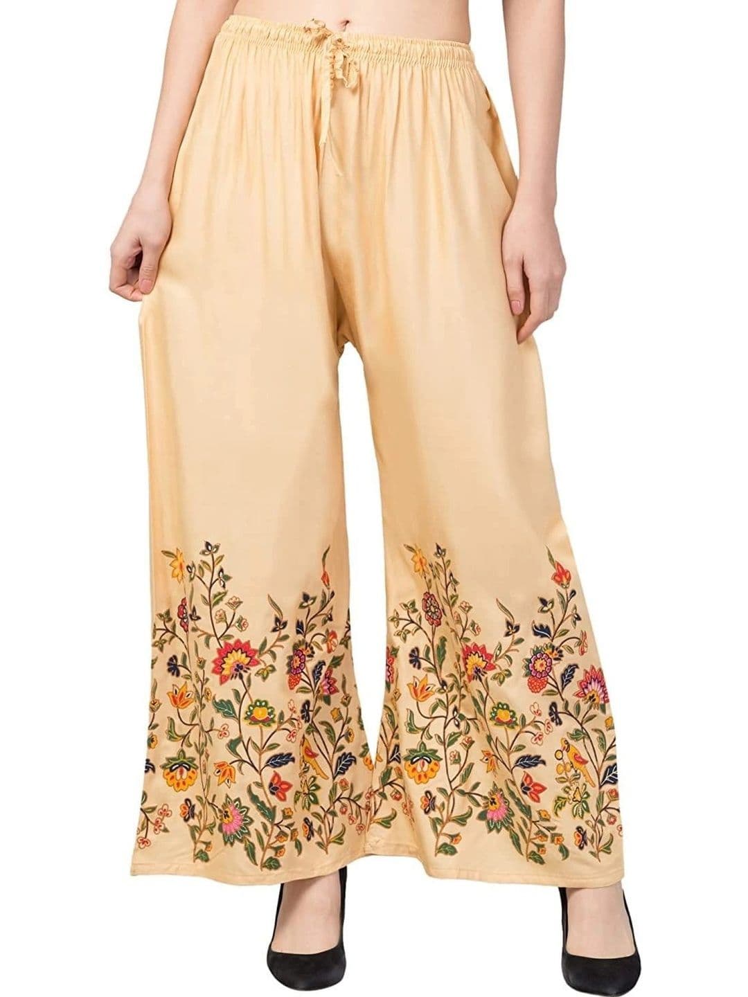 SMASUM Women 2 Floral Printed Knitted Ethnic Palazzos - view 1