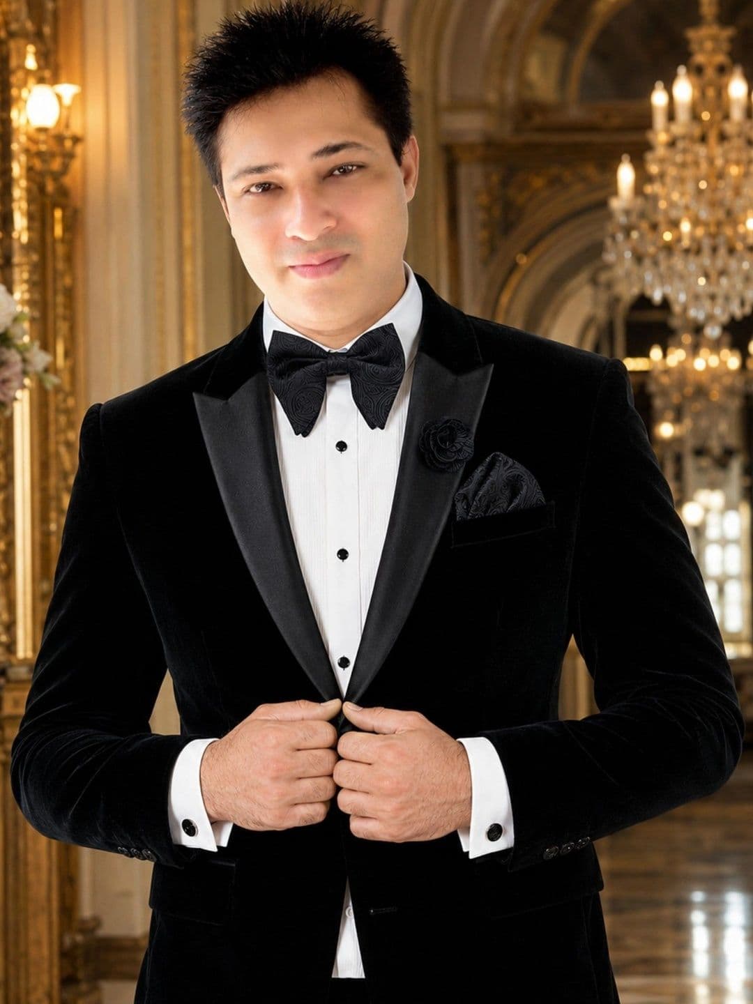 VOICI Men Woven Design Bow Tie - view 1