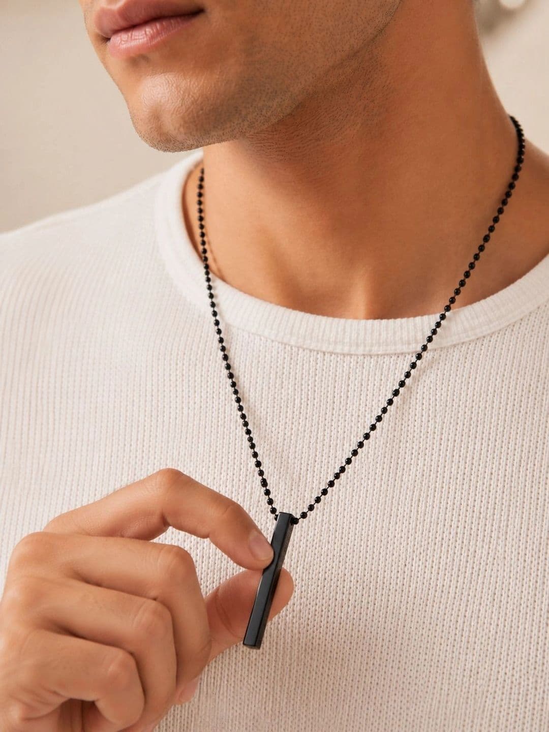 PANASH Men Silver-Plated Geometric Pendant With Chain - view 1