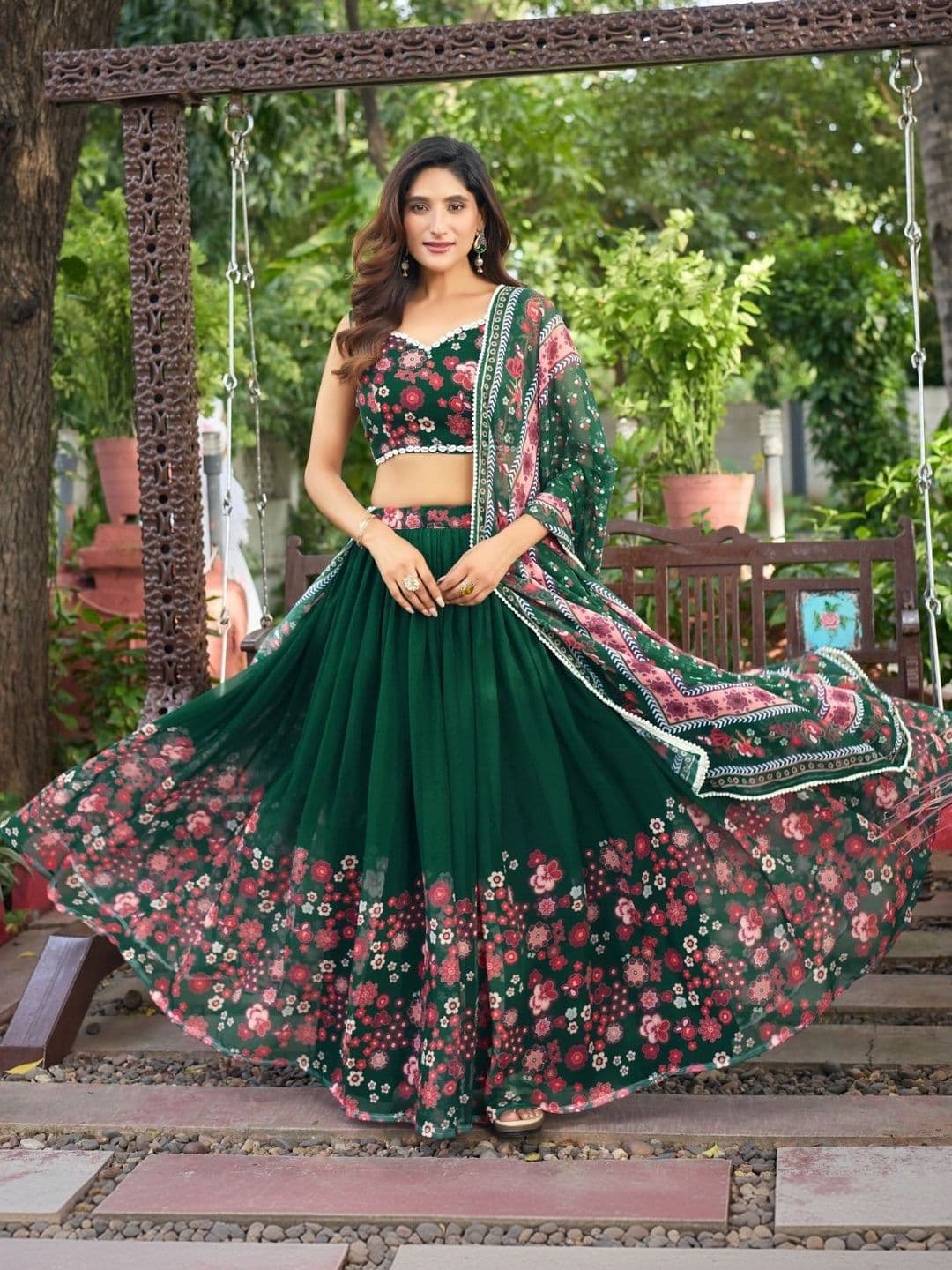 VASTRYN Printed Ready to Wear Lehenga & Blouse With Dupatta - view 1