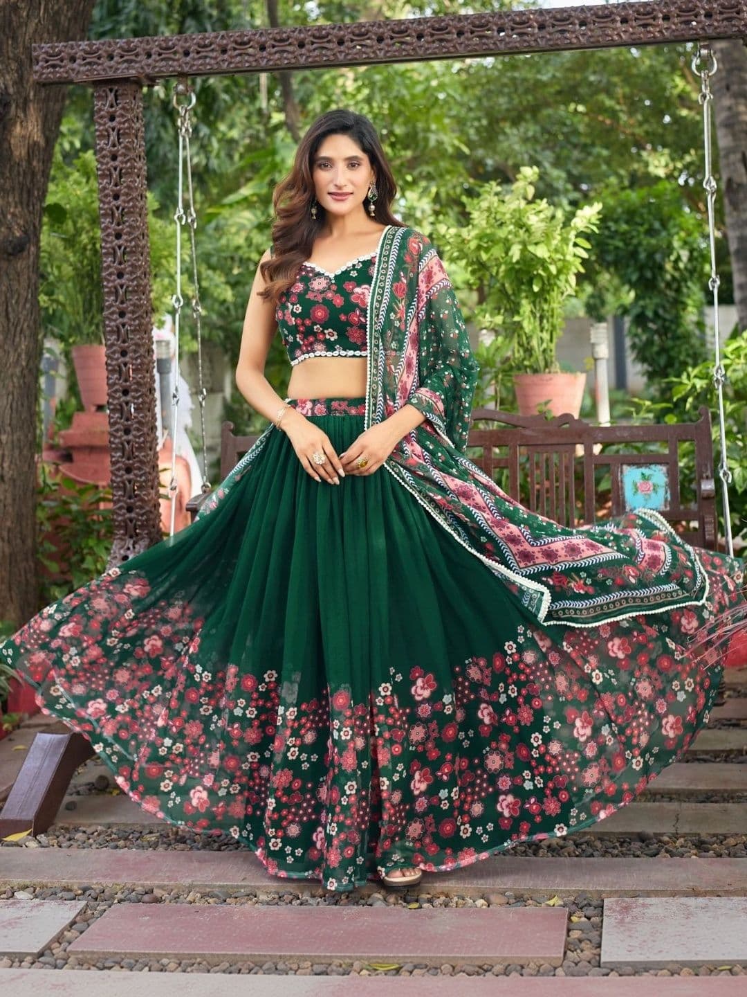 RUNAYA NX Printed Ready to Wear Lehenga & Blouse With Dupatta - view 1