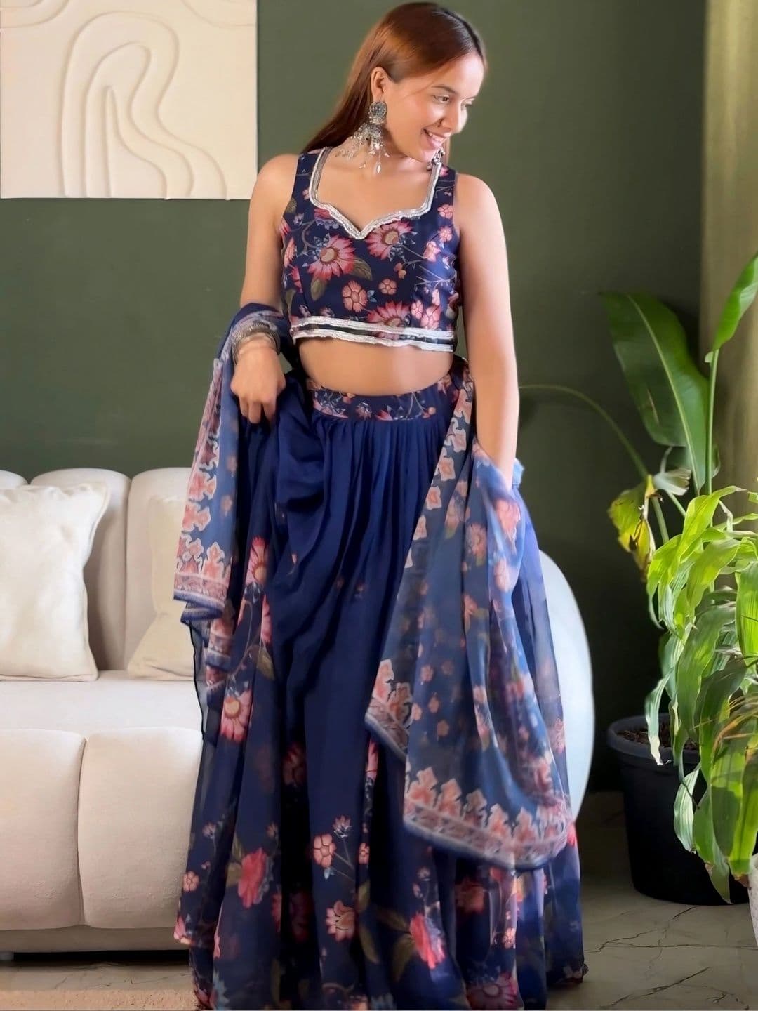 RUNAYA NX Printed Ready to Wear Lehenga & Blouse With Dupatta - view 1