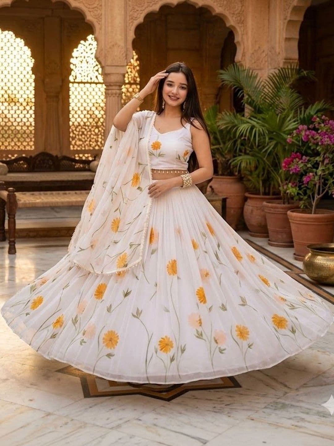 RUNAYA NX Printed Ready to Wear Lehenga & Blouse With Dupatta - view 1