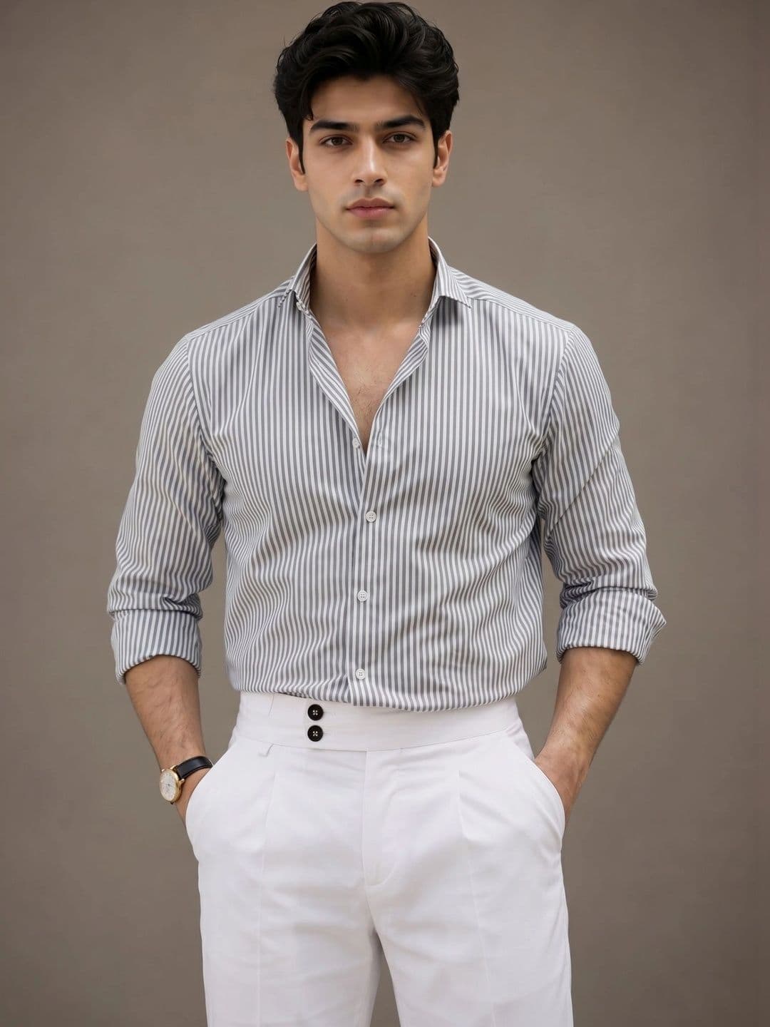 INDOPRIMO Men Standard Striped Casual Shirt - view 1