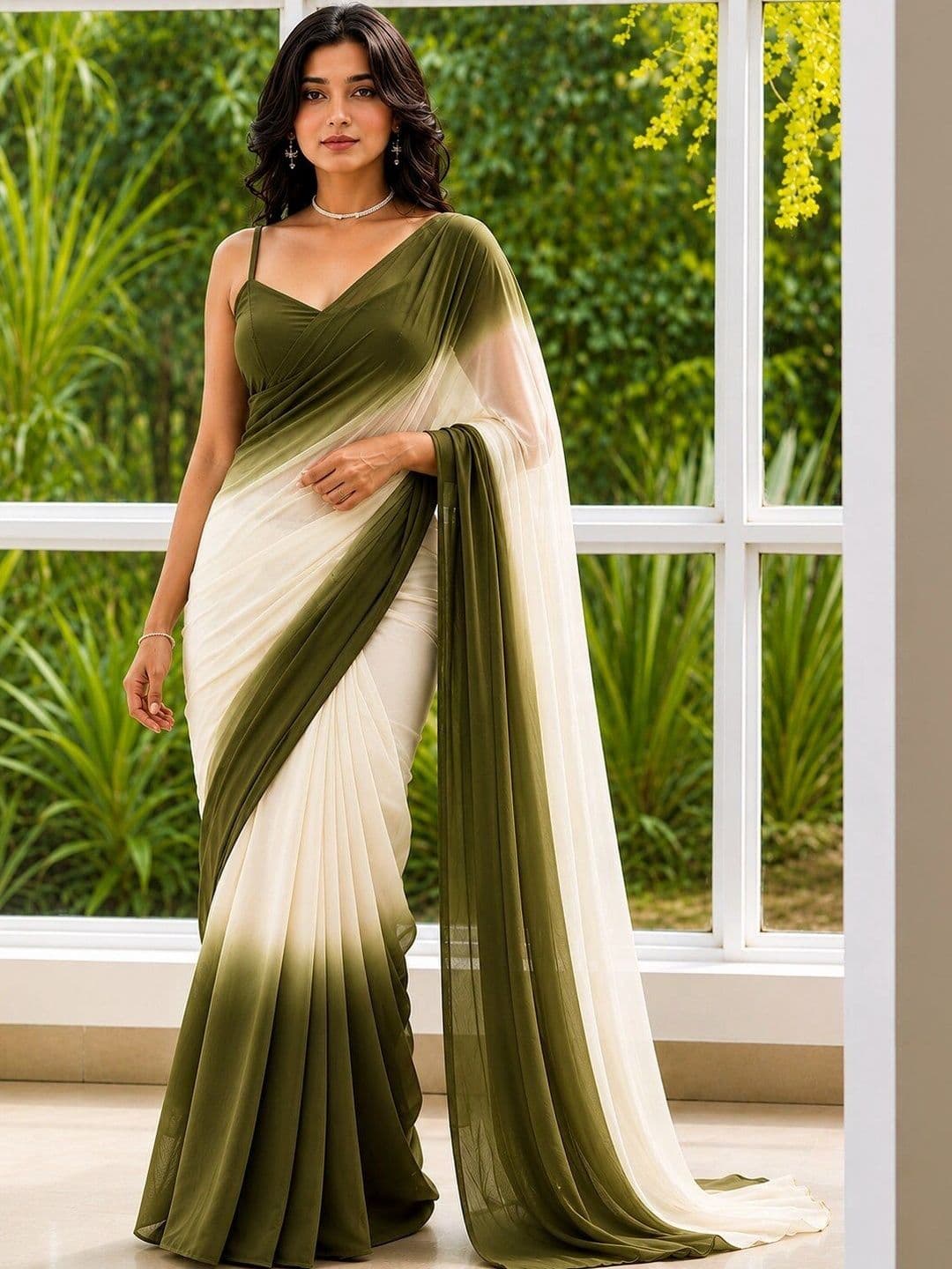 Moda Rapido Ombre Pure Georgette Saree - view 1