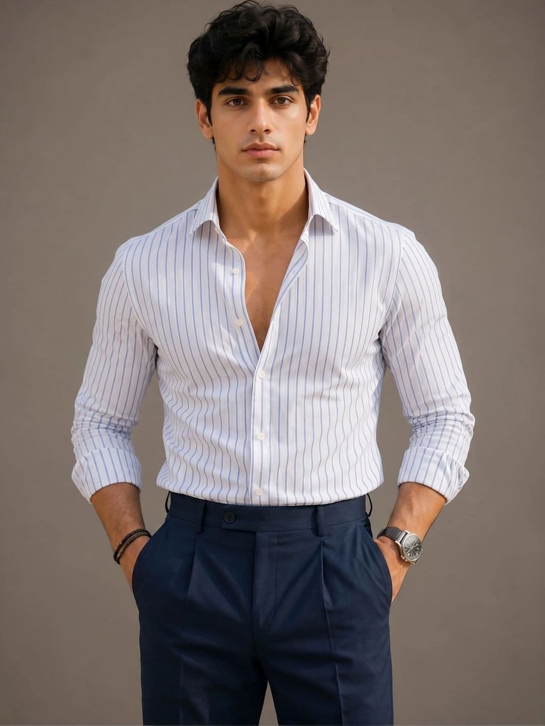 INDOPRIMO Men Standard Striped Casual Shirt - view 1