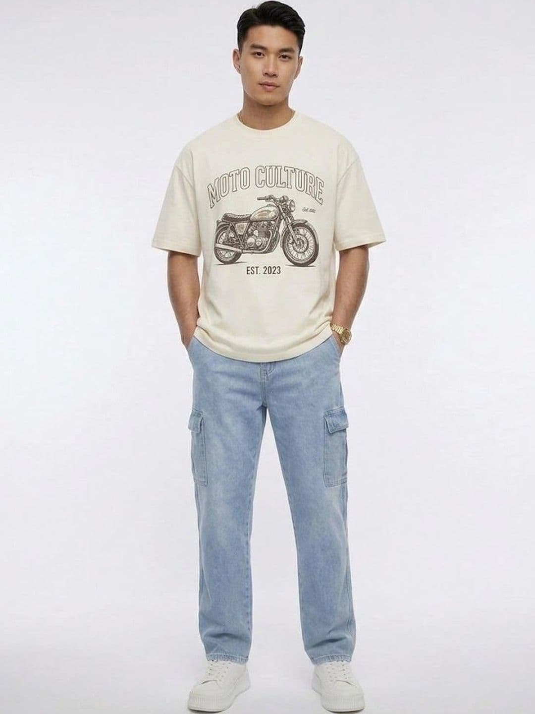 HERE&NOW Men Relaxed Fit Mid-Rise Stretchable Jeans - view 1