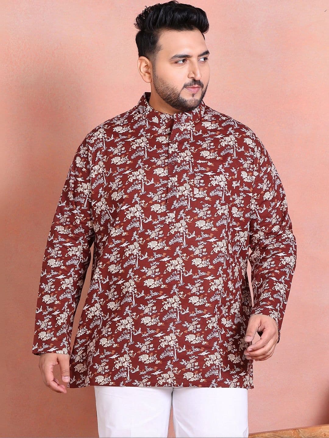 Sztori Men Floral Printed Kurta - view 1