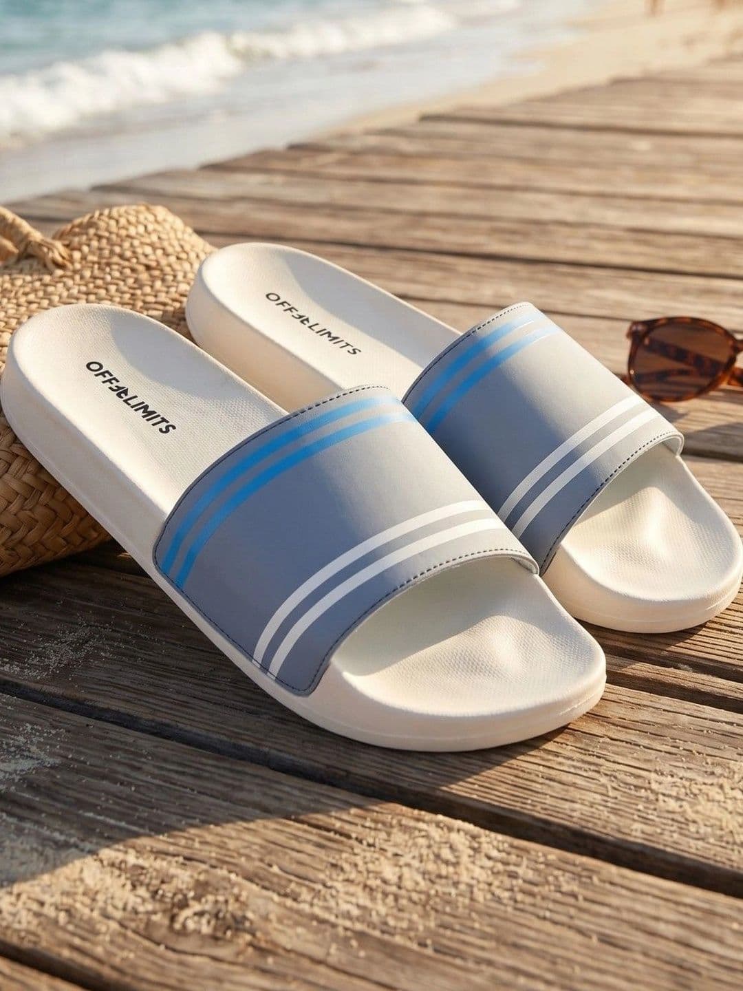 OFF LIMITS Men Striped Sliders - view 1