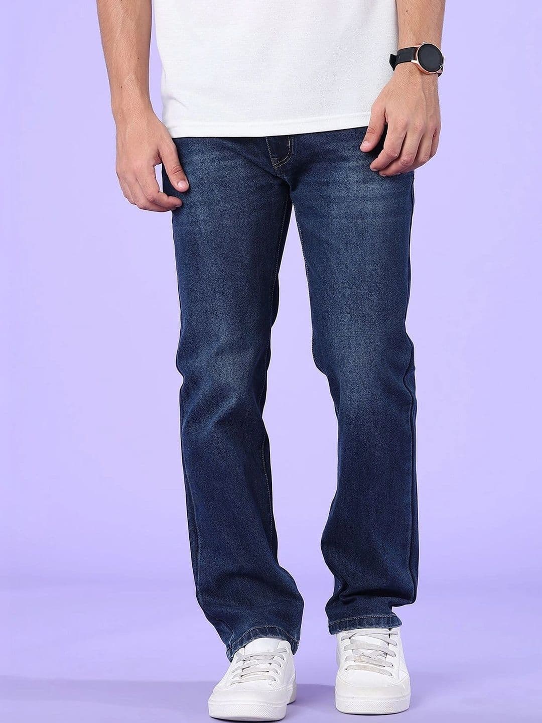 V-Mart Men Relaxed Fit Mid-Rise Low Distress Stretchable Jeans - view 1