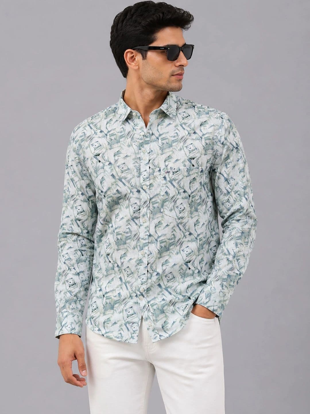 U.S. PITCHERS Men Modern Slim Fit Printed Casual Shirt - view 1