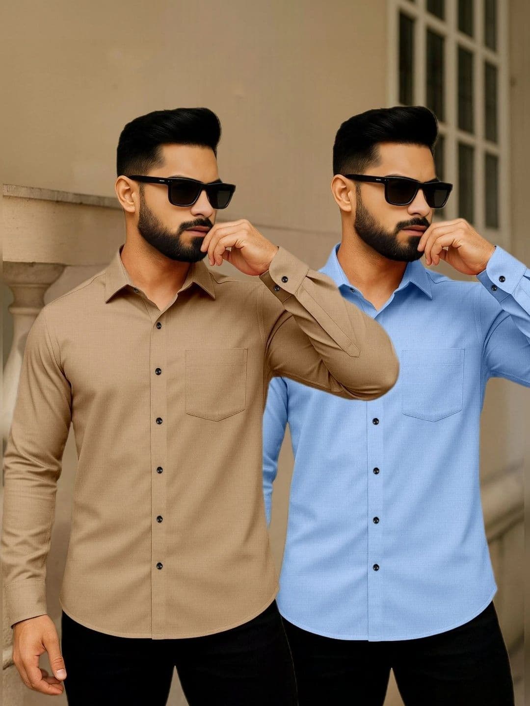 AITAVIK OVERSEAS Men Pack Of 2 Classic Casual Cotton Shirt - view 1