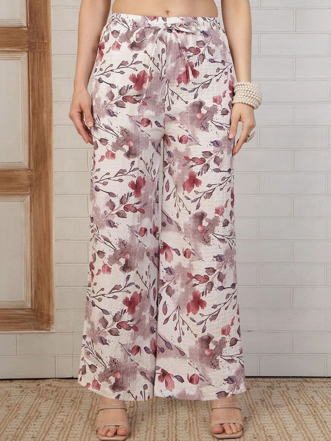 KALINI Women Floral Printed Crepe Palazzos - view 1