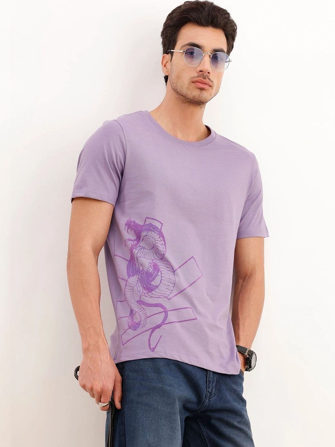 WROGN Men Printed Slim Fit T-shirt - view 1