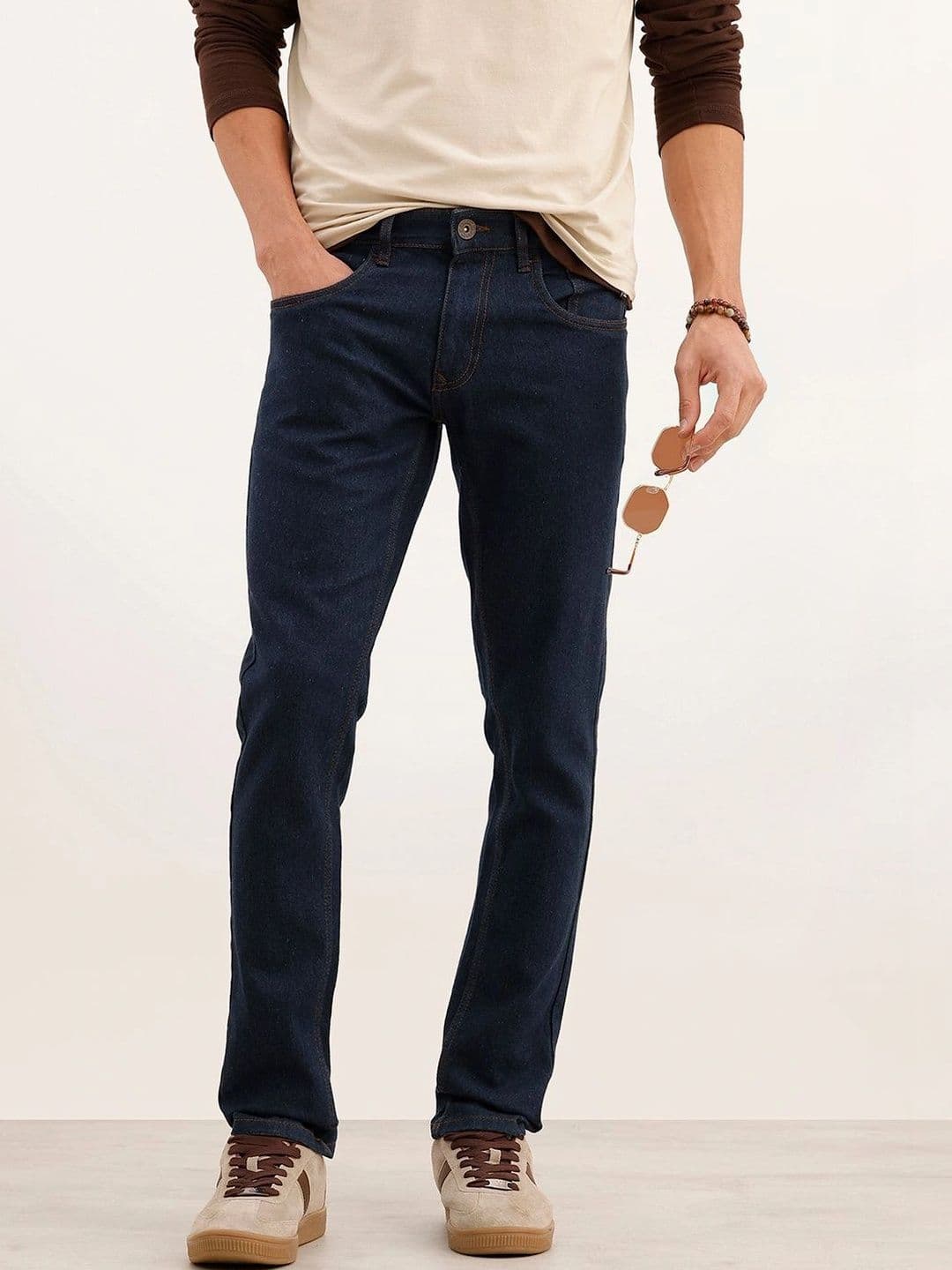 WROGN Men Slim Fit High-Rise Light Fade Stretchable Jeans - view 1