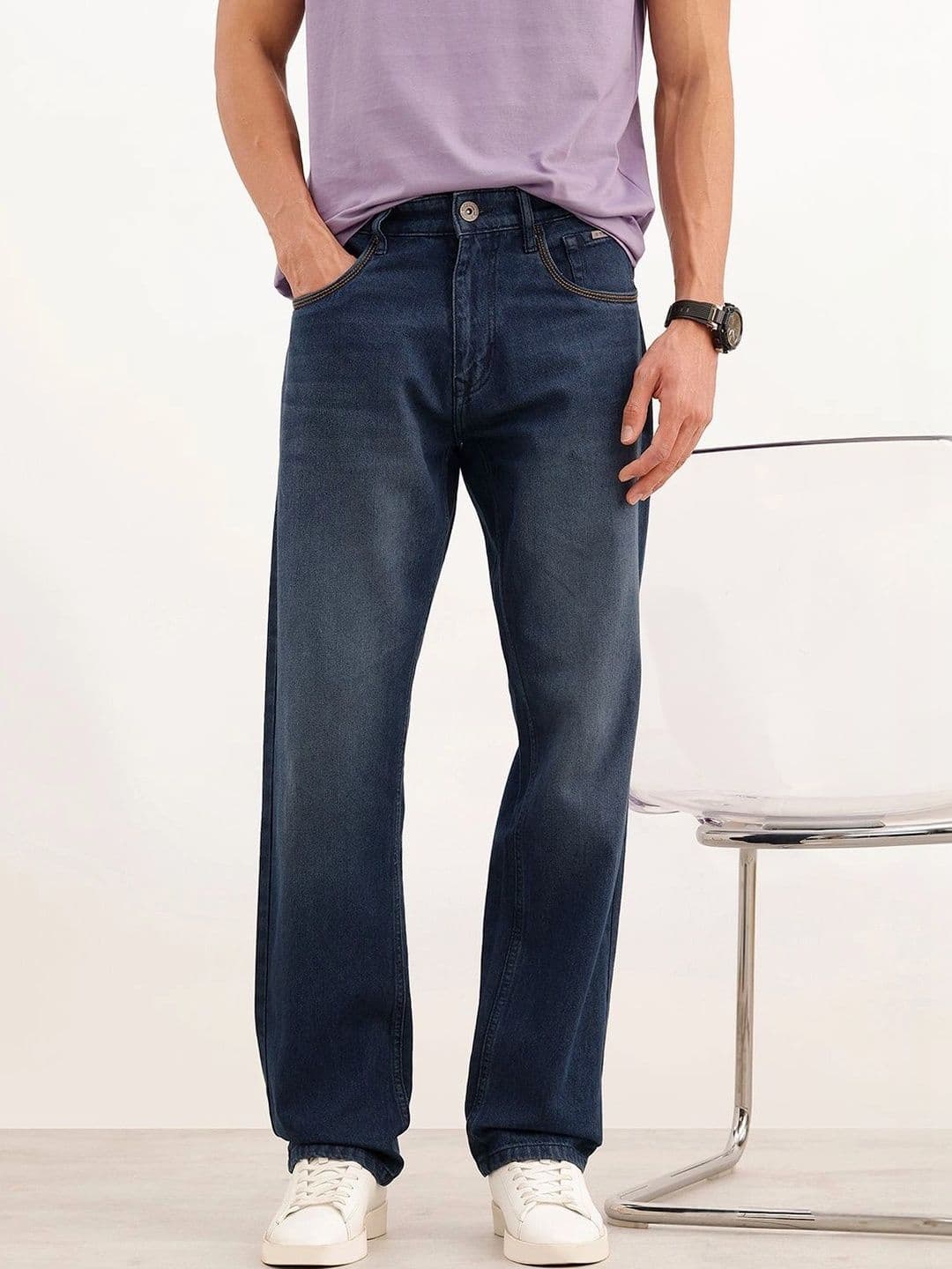 WROGN Men Anti Relaxed Fit High-Rise Light Fade Stretchable Jeans - view 1