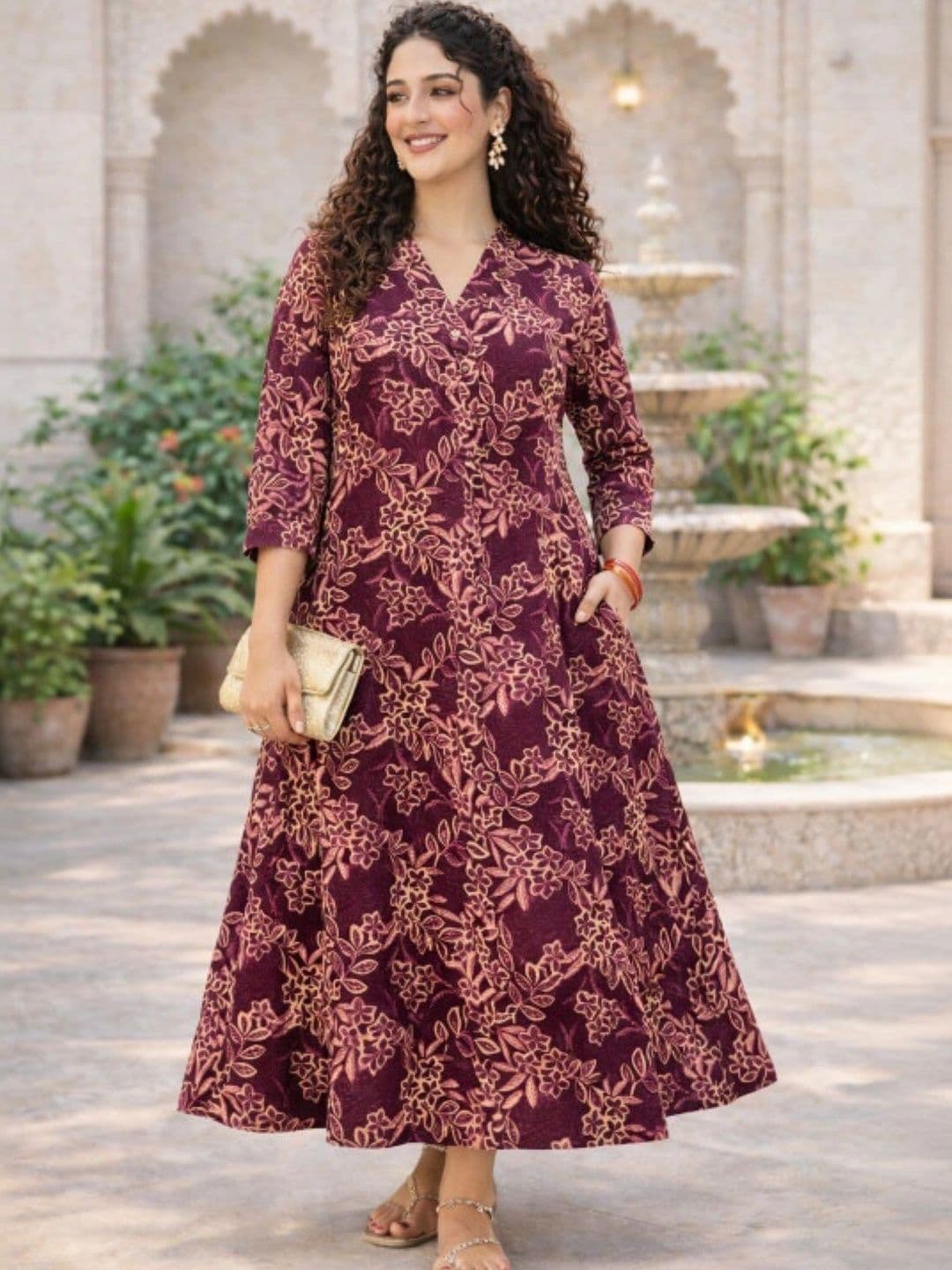 Charnest Women Floral Printed Anarkali Kurta - view 1