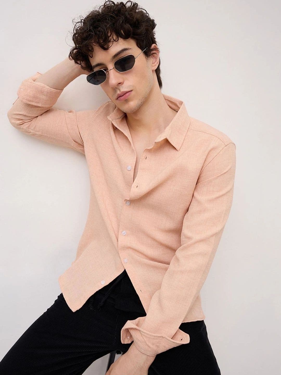 VASTRADO Classic Solid Peach Everyday Shirt - view 1