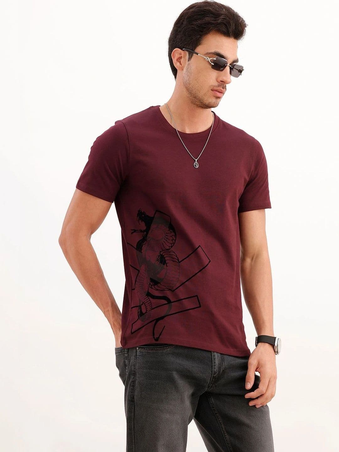 WROGN Men Printed Slim Fit T-shirt - view 1