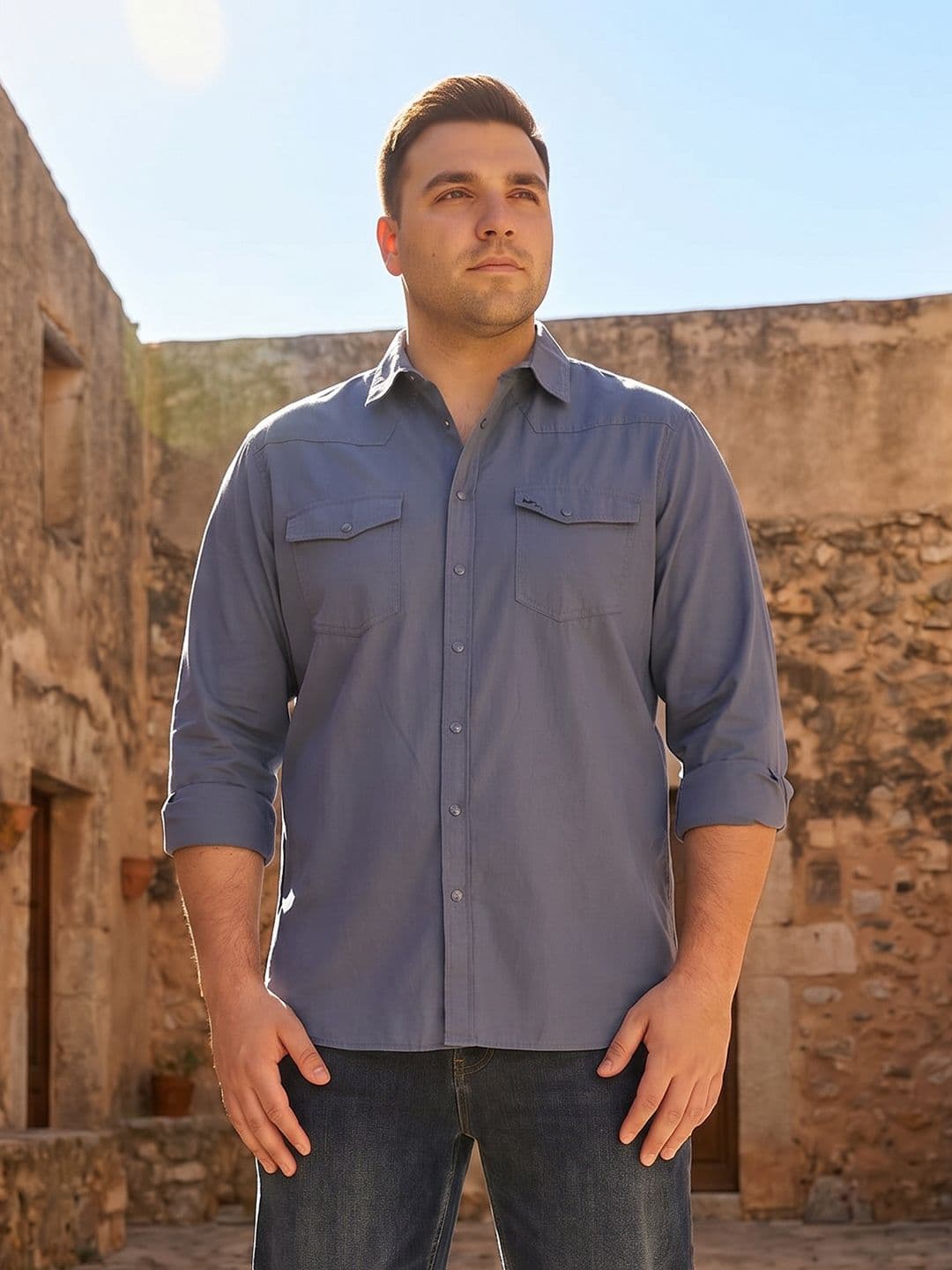 Sztori Plus Size Pure Cotton Casual Shirt - view 1