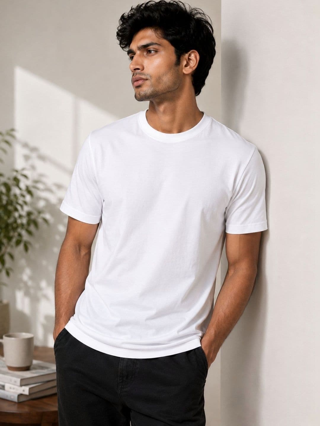 RINO7 Men Cotton Round Neck Half Sleeve Tshirt - view 1