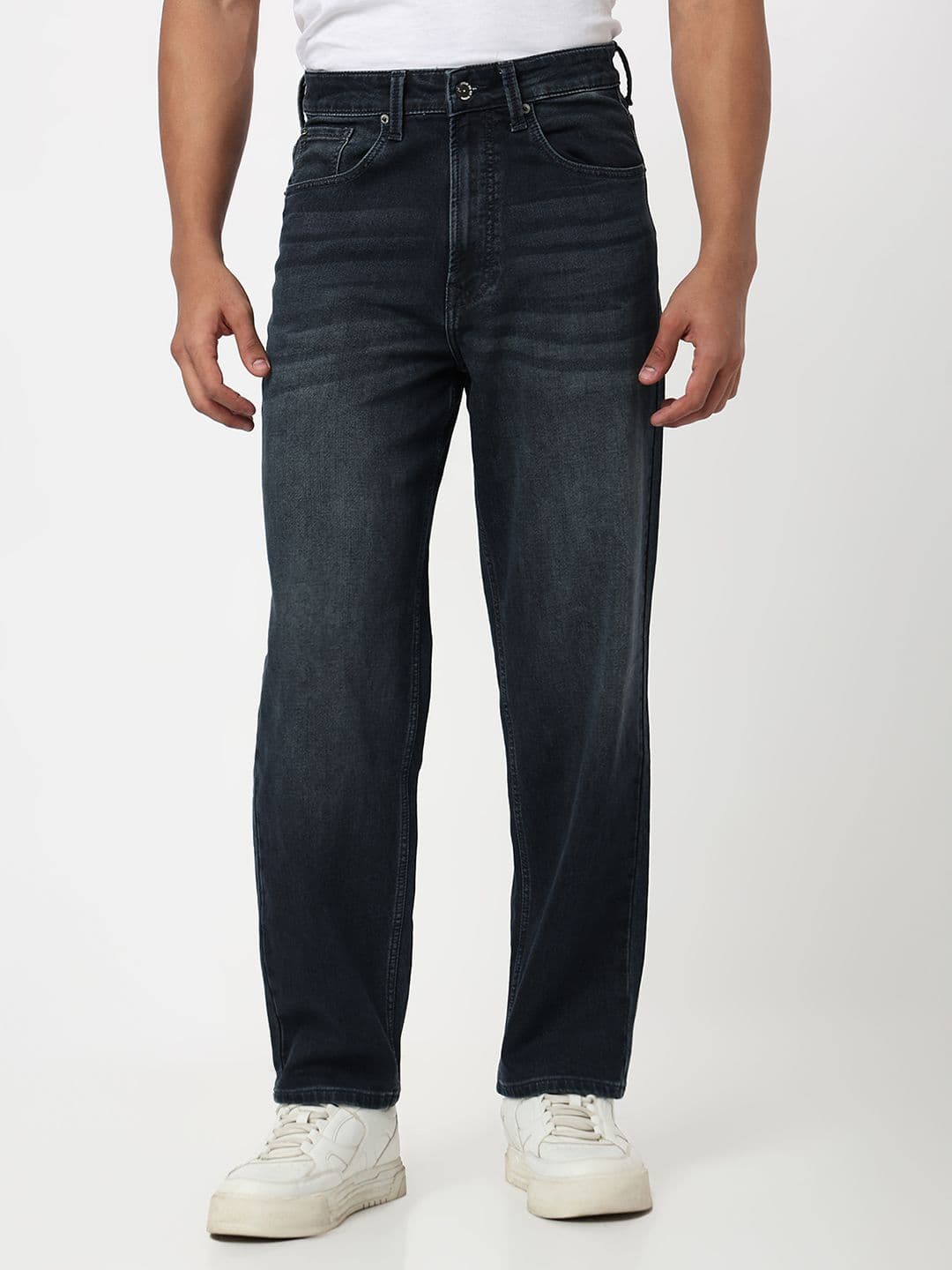 Spykar Men Renato Mid Rise Loose Fit Dark Blue Jeans - view 1