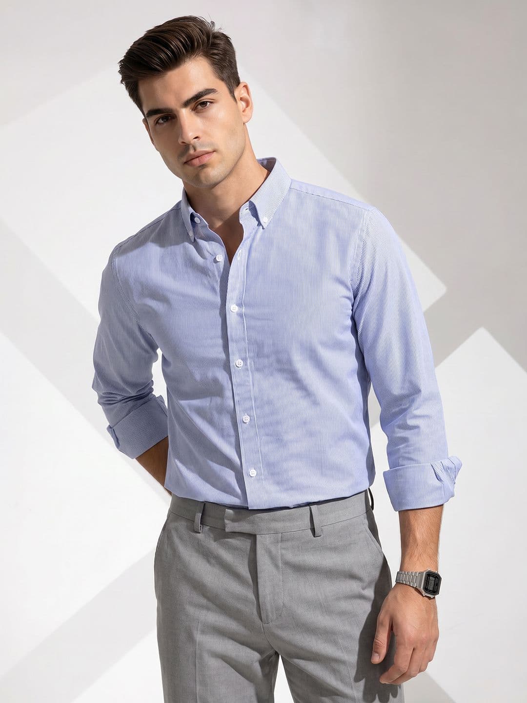 INVICTUS Vertical Striped Formal Shirt - view 1