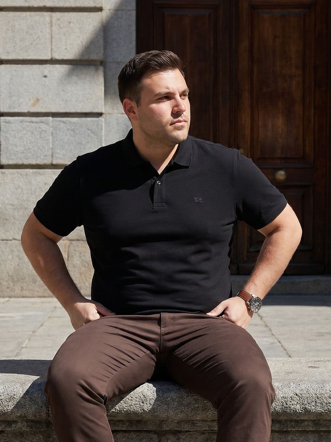 Sztori Plus Size Polo Collar T-shirt - view 1