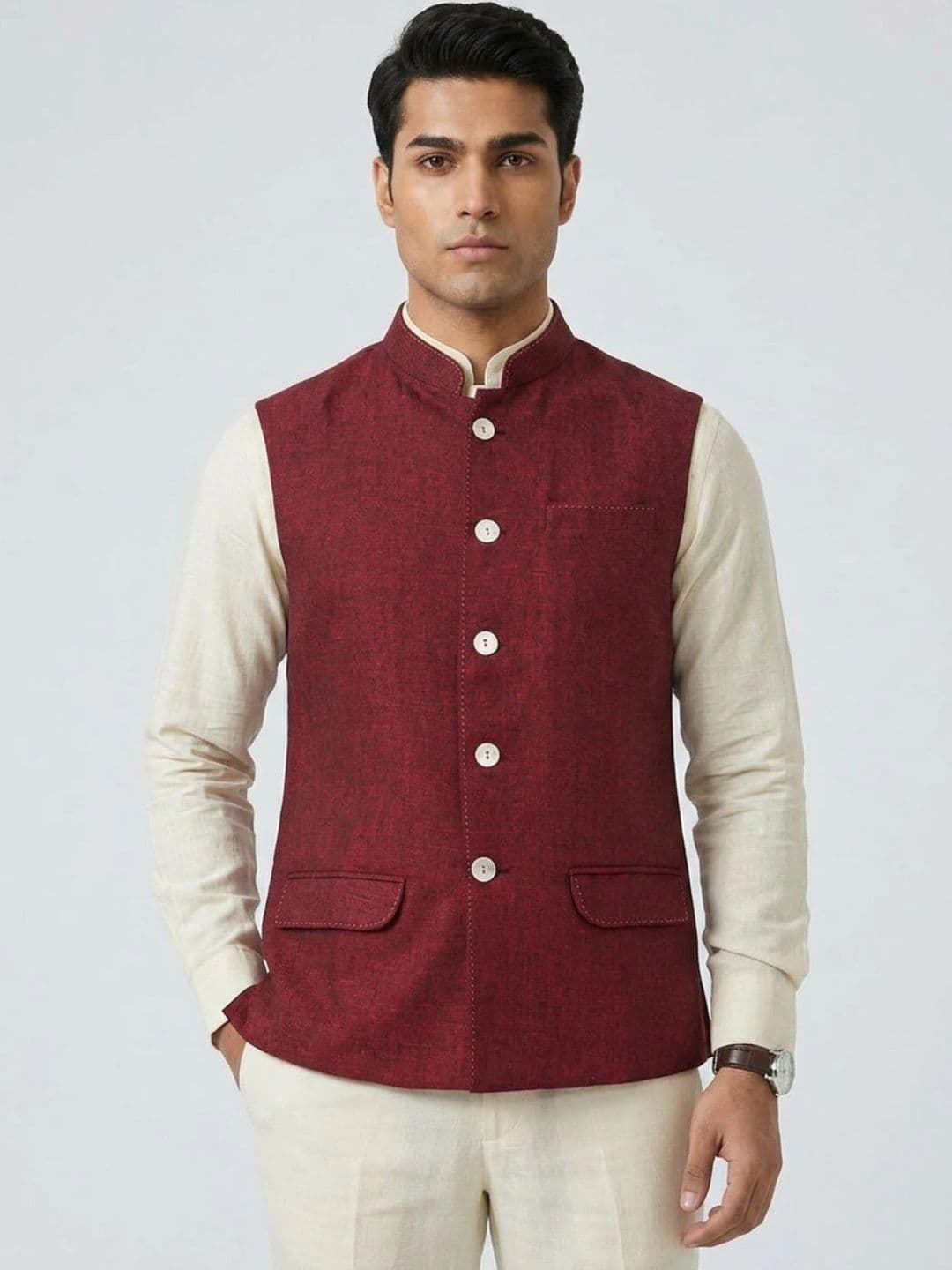 Sanman Ethnix by Raymond Men Open Front Jacket - view 1