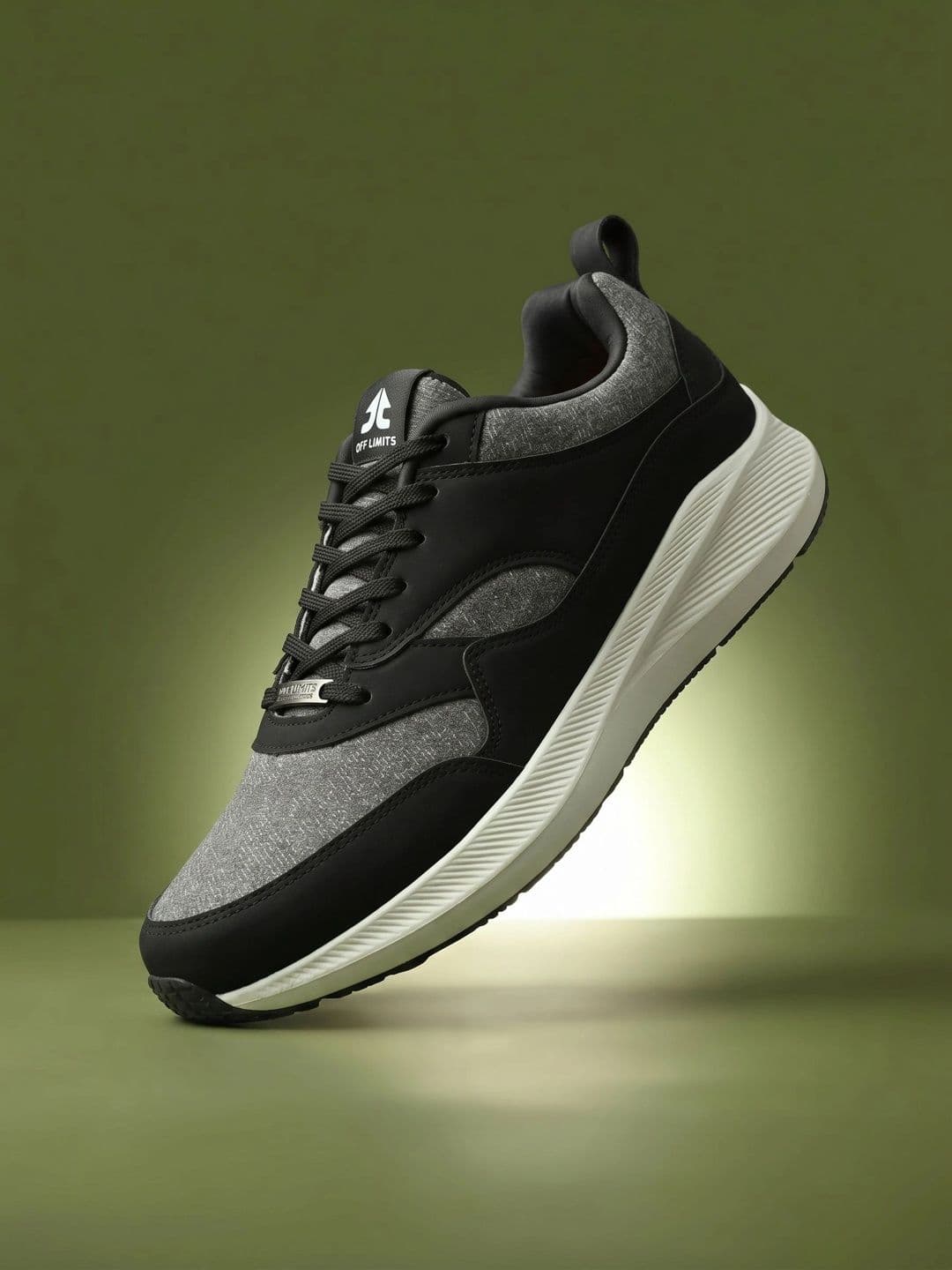 OFF LIMITS Men Grey Canvas Running Sports Shoes - view 1